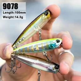 Baits Lures 100mm 143g Fishing Floating Pencil Bait Topwater Popper Wobbler with Rattles Hard Plastic Tackle Accessories 9078 231023