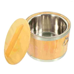 Dinnerware Sets Sushi Barrel Beancurd Jelly Bucket Rice Serving Cooked Container Wood Holder Bowl Display Japanese Bowls
