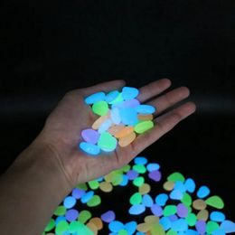 Garden Decorations 100200300pcs Outdoor Yard Luminous Stones Garden Pebbles Glow In Dark Fish Tank Aquarium Decoration Natural Crystals Rocks 231023