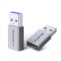 LENTION Adattatore USB 3.0 a USB-C Tipo A Femmina a Tipo C Maschio Convertitore Compatibile con MacBook Pro 2022-2016, Nuovo iPad Pro/Mac Air/Surface, Telefono/Tablet, Driver Stabile Certificato