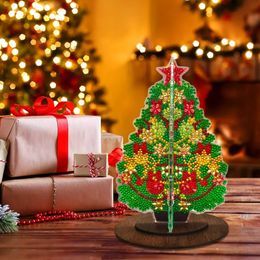 1pc, DIY Painting Three-dimensional Cartoon Christmas Tree Hand Affixed, Tabletop Display Card, Theme Party Decor, Christmas Decor