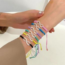 Charm Bracelets Fashion Infinity Sign Bracelet For Women Men Handmade Adjustable Colorful Braided Rope Friendship Jewelry Gift