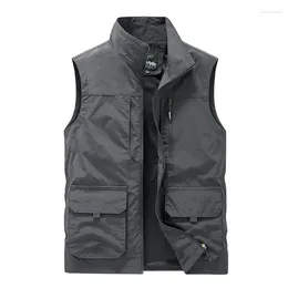 Men's Vests 2023 Vest Casual Outdoor Standing Collar Pography Tank Top Work Suit Outerwear