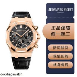 Audpi Luxury Watches Wrist Watch Epic Royal Oak Series 26240or Rose Gold Black Plate Belt Mens Fashion Leisure Business Sports Back Transparent Mechanical Wris HB06