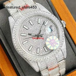 Luxury Watch Full Diamond VVS Mens Automatic Mechanical 40MM Sapphire Mirror Stainless Steel Wristband Diamonds Bezel For Fashion High Quality SA3W