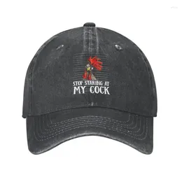 Ball Caps Personalised Cotton Stop Staring At My Cock Baseball Cap Outdoor Men Women's Adjustable Chicken Farmer Gift Dad Hat Autumn