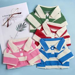 Dog Apparel Clothes Summe Shirts Polo Shirt Summer Dress Breathable Striped Pet T-Shirt Costume Soft Pullover Suit For Puppy