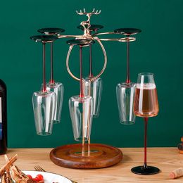 Bar Tools Solid Wood Creative Red Wine Glass Storage Rack Restaurant Cabinet Decoration Ornaments 231023