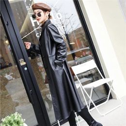 Women's Leather 2023Leather Jacket Real Woman Long Trench Coat Sheepskin Genuine Jackets Women Coats Jaque