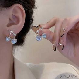 Stud 2023 New Blue Cherry Earrings for Women Fruit Statement Dangle Earring Wedding Party Gifts Jewellery R231023