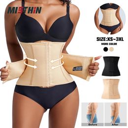 Waist Tummy Shaper MISTHIN Women Cincher Waist Trainer Large Size Double Belt Corset Tummy Sweat Shapewear Workout Slimming Sheath Belly Reducing 231020