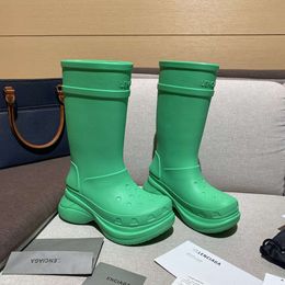 Ankle boots balenciashoes Women's Long Sleeve Thick Sole Rainboots High Sleeve Rainboots Red Boot 6AD8L