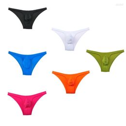 Underpants Enhanced Pouch Sexy Men's Underwear Briefs Pure Colour Smooth Male Fashion Men Brief Calzoncillos