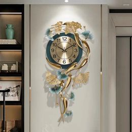 Wall Clocks Quartz Living Room Clock Pieces Elegant Round Home Decoration Gift Gold Designer Europea Reloj Pared Decor