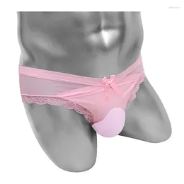 Underpants Erotic Sissy Panties Penis Pouch Transparent Lace Sexy Lingerie Mens Briefs Underwear Low Rise Bikini Cute Fashion