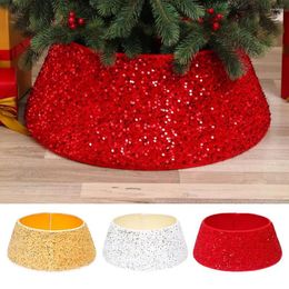 Christmas Decorations Fabric Tree Ring Skirt Alternative Sparkling Red Sequins Festive Base For Holiday