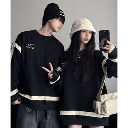 Designer in the long slouchy sweatshirt woman autumn and winter new loose fashion couple oversize sweater coat woman