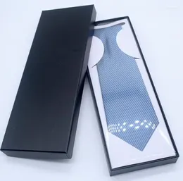 Gift Wrap Black Cardboard Necktie Package Boxes Men's Tie Display Storage Cases With Clear Window SN2569