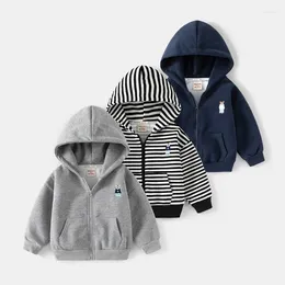 Jackets Spring Baby Boys Coats Hooded Hoodie Zipper Thick Jacket For Kids Sweatshirt Children Windbreaker Outerwear 1-8 Years