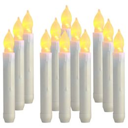 Candles Flameless 12 PCS Led 69 Inch Battery Operated Taper for Party Classroom Church Birthday Decor 231023