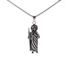 Pendant Necklaces Jesus Apostle Jewellery St. Jude Thaddeus Protect Me Prayer Necklace For Men And Women Wholesale