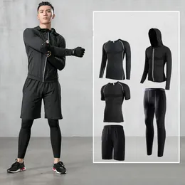 Running Sets 5PCS/Set Compression Sports Suits Men's Quick Dry Basketball Tights Gym Fitness Sportswear Jogging Training Clothes