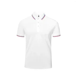 Men's Polos 2023 Summer Business Work Suit Short Sleeve T-shirt Thin Polo Shirt