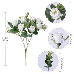 Decorative Flowers Artificial Fake Silk Rose Peony Bunch Wedding Party Garden Home Decor Made Of High Quality Material And Durable Func