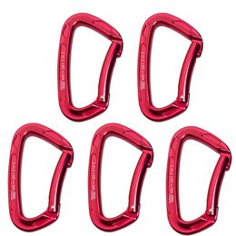 Carabiners 2/5PCS 24KN Bent Gate Outdoor Mountaineering Climbing Carabiner Mountaineering Rappelling Rescue Caving Aluminium Locking 231021