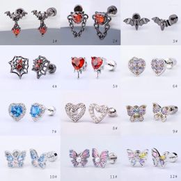 Stud Earrings 2Pcs/lot 316L Zircon Cartilage Set Labret Lip Piercing Bulk Ear Lobe Earring Conch Lot Tragus