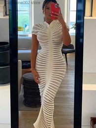 Urban Sexy Dresses Dulzura Solid Knitted Crochet Hole Maxi Dress 2023 Summer For Women Sexy Y2K Bandage Body-Shaping Party Clubwear Classic Prom T231023