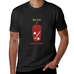 Herren Polos Make Mine A Double Canada Coffee Tim Hortons T-Shirt Kawaii Kleidung Übergroßes T-Shirt Taillierte Hemden für Männer