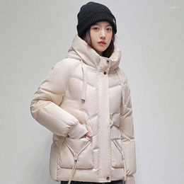 Women's Trench Coats Fashion Women Parka Winter Hooded 2023 Warm Thick Cotton Padded Solid Colour Oversize Down Jackets With Pockets