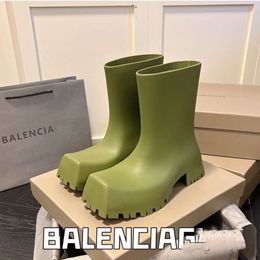Ankle boots balenciashoes rubber rain boots high boots high heels red waterproof electric boots women's shoes 8Y35L