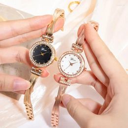 Wristwatches 2023 Women's Chain Bracelet Watch Temperament Fashion Quartz Watches Diamonds Female's Full Sky Star Pattern Clock