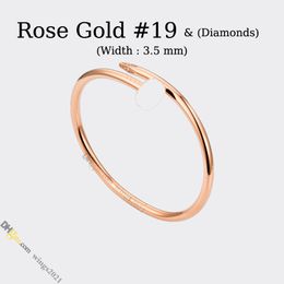 Bangle nail bracelet diamond Jewellery designer for women designer bracelet Titanium Steel Bangle GoldPlated Never Fading NonAllergic Gold Bracelets St QAG8