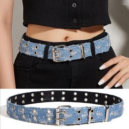 Belts Adjustable Double Pin Buckle Thin Belt Ladies Washed Denim All-match Girl Women Waist For Coat Skirts Jeans