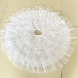 Christmas Decorations Polyester Tree Skirt Elegant Lace Design Protect Floors Create Warm Semi-mechanical Cake Dress 90cm