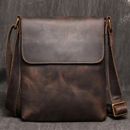 Waist Bags High Quality Messenger Bag For Men Genuine Leather Crossbody Male Easy Travel Shoulder for Tablet Men's Handbag 231023