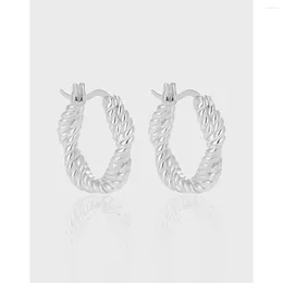 Stud Earrings Luxury 925 Sterling Silver Hoop Geometric Round Fried Dough Twists Rope Winding Design Jewelry Gift