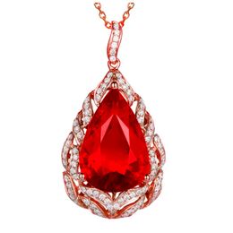 Water Drop Pendant Necklace, Sparkle Cubic Zirconia Teardrop Wedding Jewellery for Bride Bridesmaid, Christmas/Valentine's Day Gift