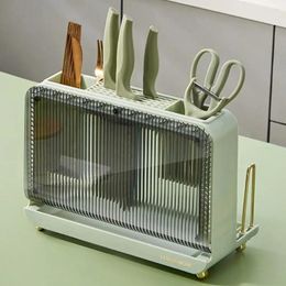 Hooks Kitchen Cage Rack Plastic Holder Hollow Design Save Space Modern Multi-layer Corrugated Cutter Slot