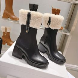 women thick bottom Side zipper snow boots Winter Warm sexy luxury fashion brand classic design High-end Girl Model berber Fleece warm Lambhair martens boot