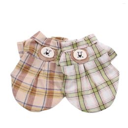 Dog Apparel Cat Shirt Dress Plaid&Lion Design Boy Pet Puppy Shirts Spring/Summer Clothing