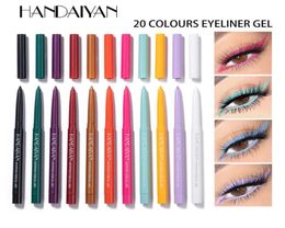 Handaiyan pen liner 20 Colours Rotate Eyeliner Pencil Waterproof High Pigment LongLasting Makeup Colour Eye Liner Pencils7641814