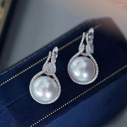 Stud Earrings MeiBaPJ 925 Genuine Silver 12-13mm Big Natural Freshwater Pearl Fine Wedding Jewellery For Women