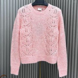 Women's Sweaters Autumn Soft Warm Cashmere Women Wool Sweater Sweet Y2K Style Thin Knit Undertop Hollow Out Pullovers Luxury Clothes