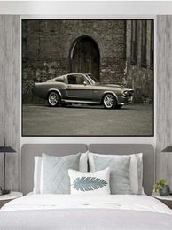 Vintage Ford Mustang Shelby GT500 Muscle Car Canvas Painting Poster Prints Wall Art Pictures for Living Room Home Decor Cuadros5945456