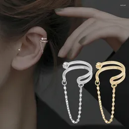 Backs Earrings Punk Non Pierced Ear Bone Clip Without Hole Earring For Women Men 1PC Cuff Chain Personality Orbital Cartilage Jewelry EF040