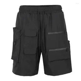 Men's Shorts Fashion Techwear With Multi Pockets High Street Tactical Cargo Short Joggers Elastic Waist Mechanic Bottoms